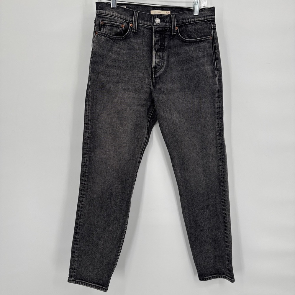Levi's Wedgie Straight Jeans Women's 28 Black‎ Denim Button Fly Goth Streetwear